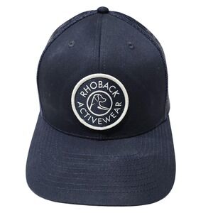 Rhoback Hat Cap Snap Back Mens One Size Blue Mesh Trucker Dog Patch Logo